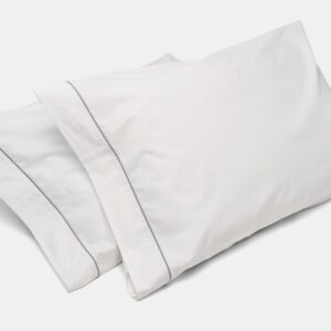 Cotton Bed Pillowcases with Piping, 100 Percent USA Cotton, American Made