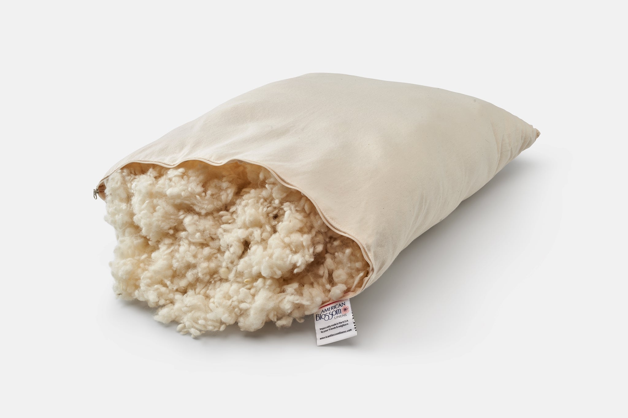 American Made Wool Filled Pillow ? Organic Cotton, Adjustable Firmness - Image 5