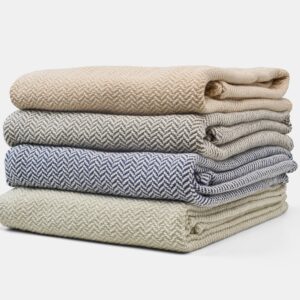 Herringbone Weave Blanket | Organic Cotton Made in USA