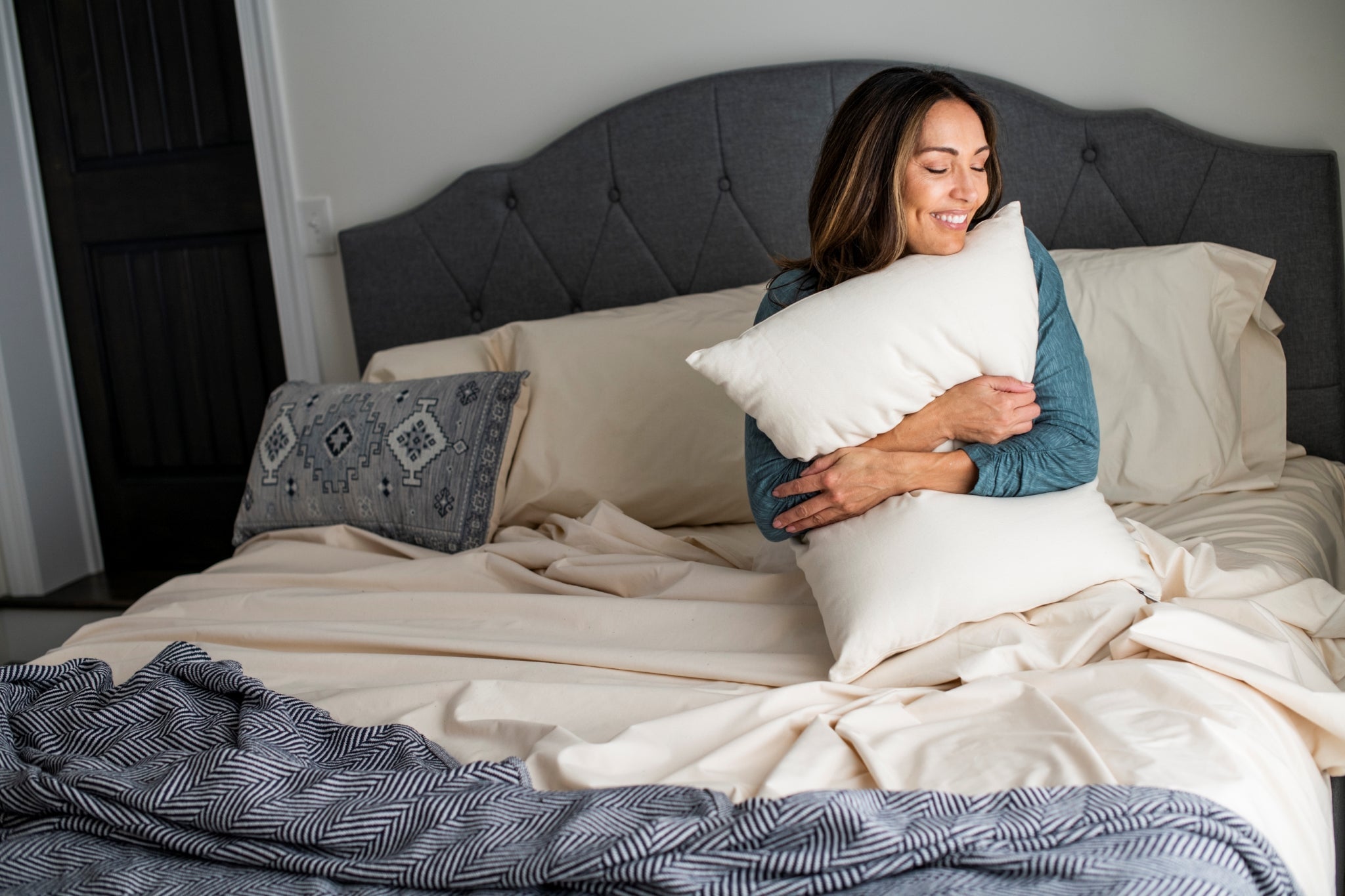 American Made Wool Filled Pillow ? Organic Cotton, Adjustable Firmness - Image 6